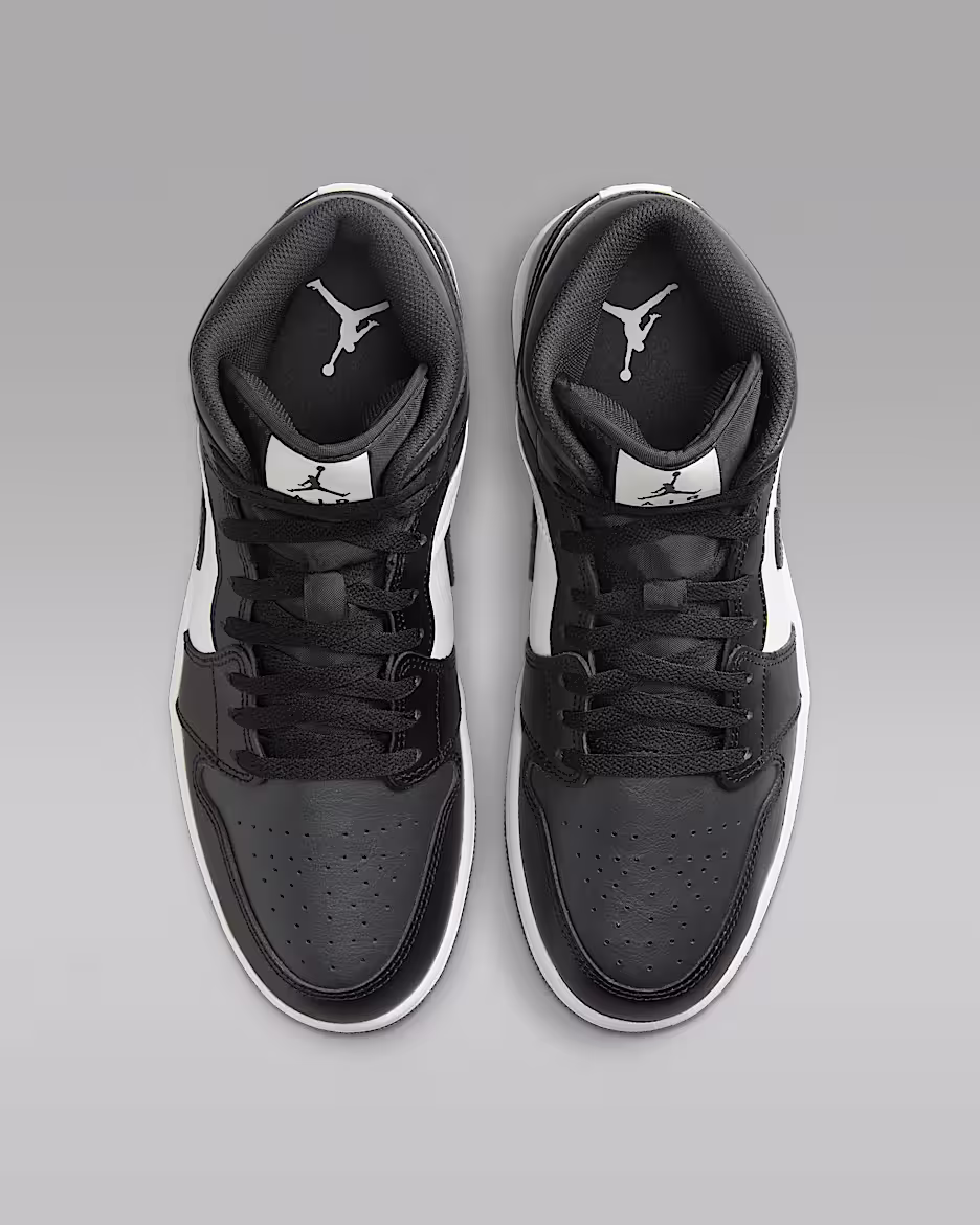 air jordan 1 mid-black and white-2